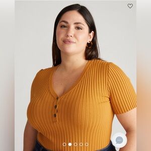 NWT Universal Standard Button Front Sweater Top, S (14-16), Cream